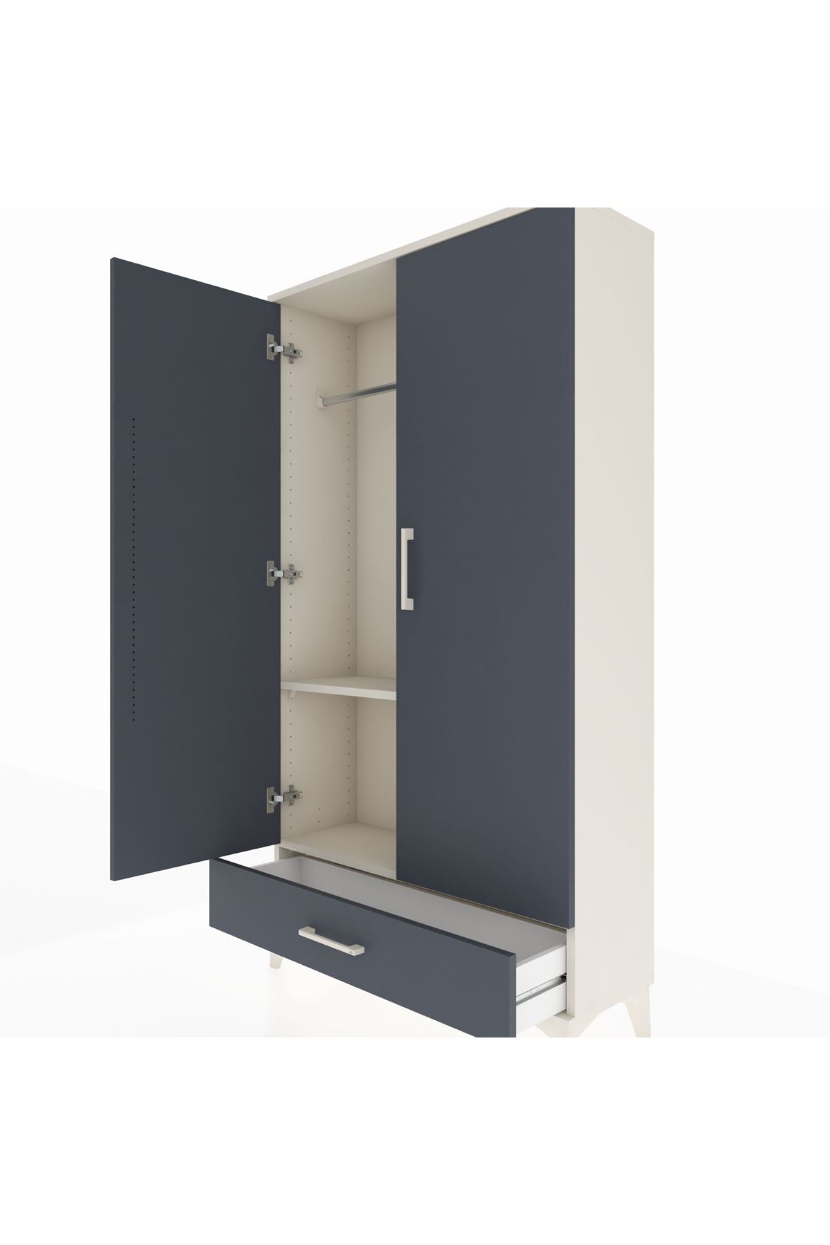 Arges Dolap 2 Raflı Tek Çekmeceli Tek Askılı 88x30x163 - S21M154V2A