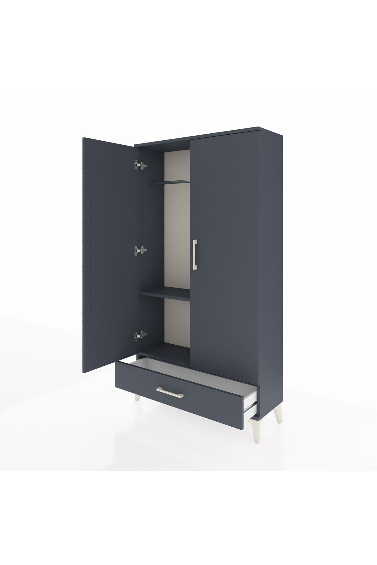 Arges Dolap 2 Raflı Tek Çekmeceli Tek Askılı 88x30x163 - S21M154V5A