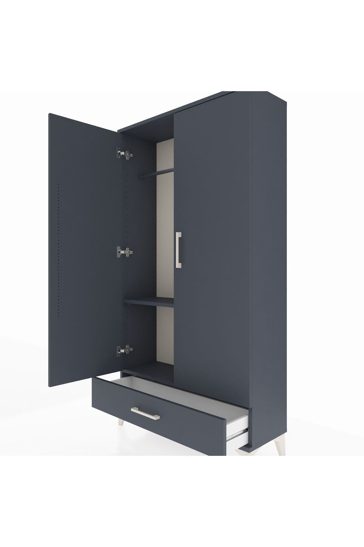 Arges Dolap 2 Raflı Tek Çekmeceli Tek Askılı 88x30x163 - S21M154V5A