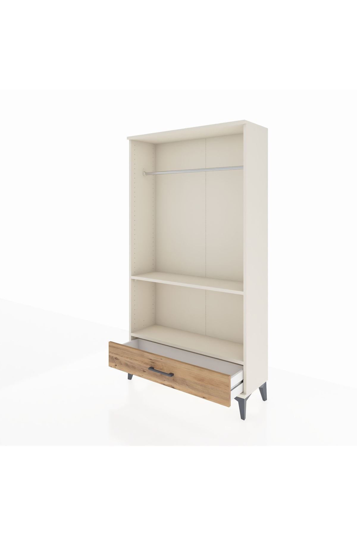 Arges Dolap 2 Raflı Tek Çekmeceli Tek Askılı 88x30x163 - S21M155V3A