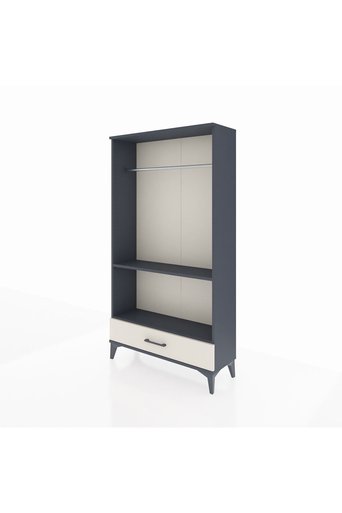 Arges Dolap 2 Raflı Tek Çekmeceli Tek Askılı 88x30x163 - S21M155V4A