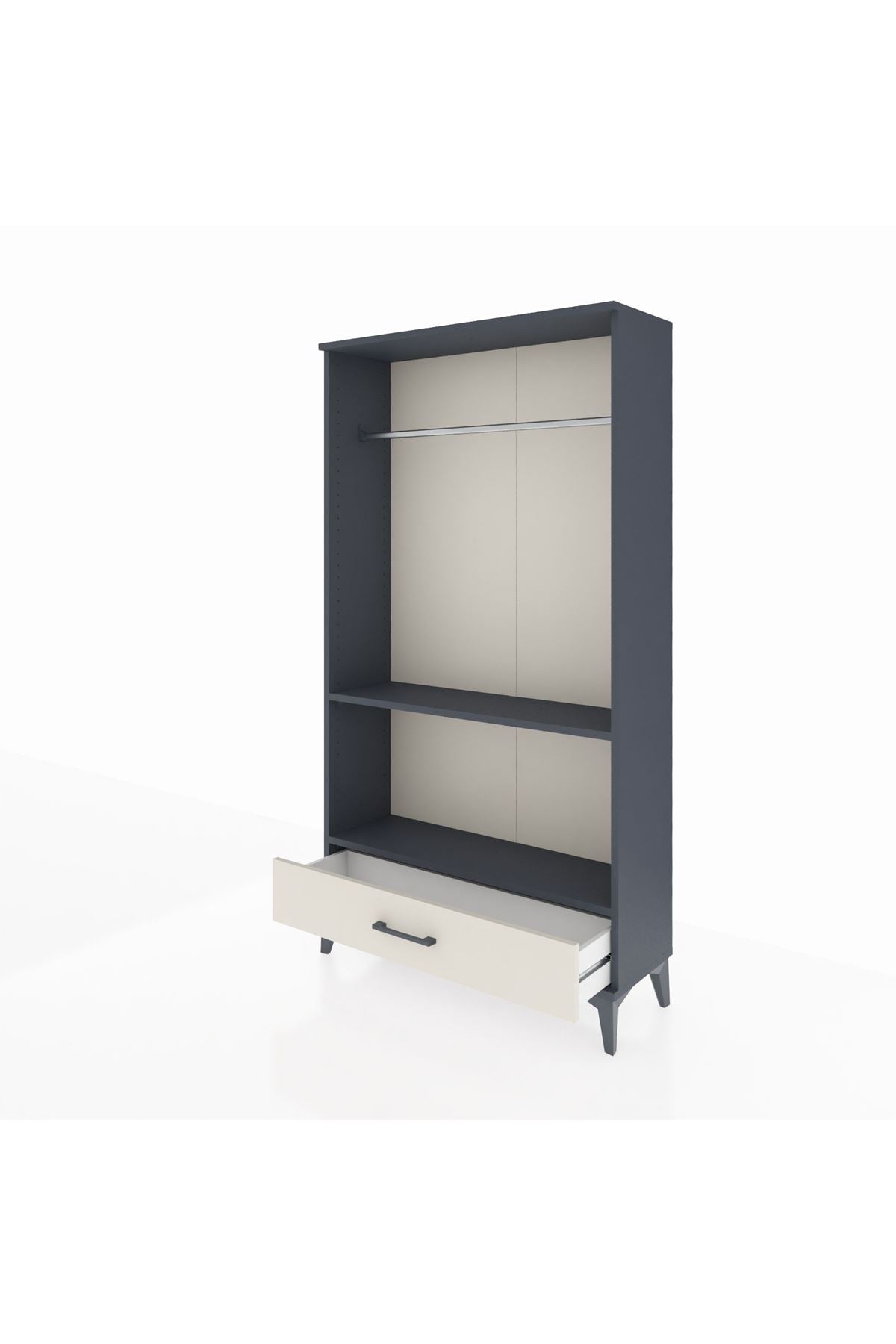Arges Dolap 2 Raflı Tek Çekmeceli Tek Askılı 88x30x163 - S21M155V4A