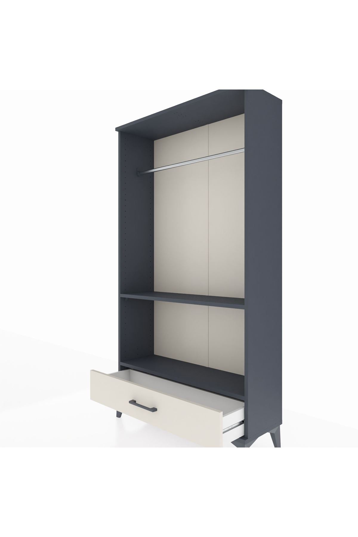 Arges Dolap 2 Raflı Tek Çekmeceli Tek Askılı 88x30x163 - S21M155V4A