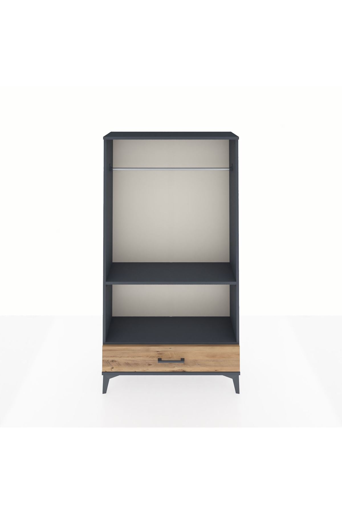 Arges Dolap 2 Raflı Tek Çekmeceli Tek Askılı 88x30x163 - S21M155V6A