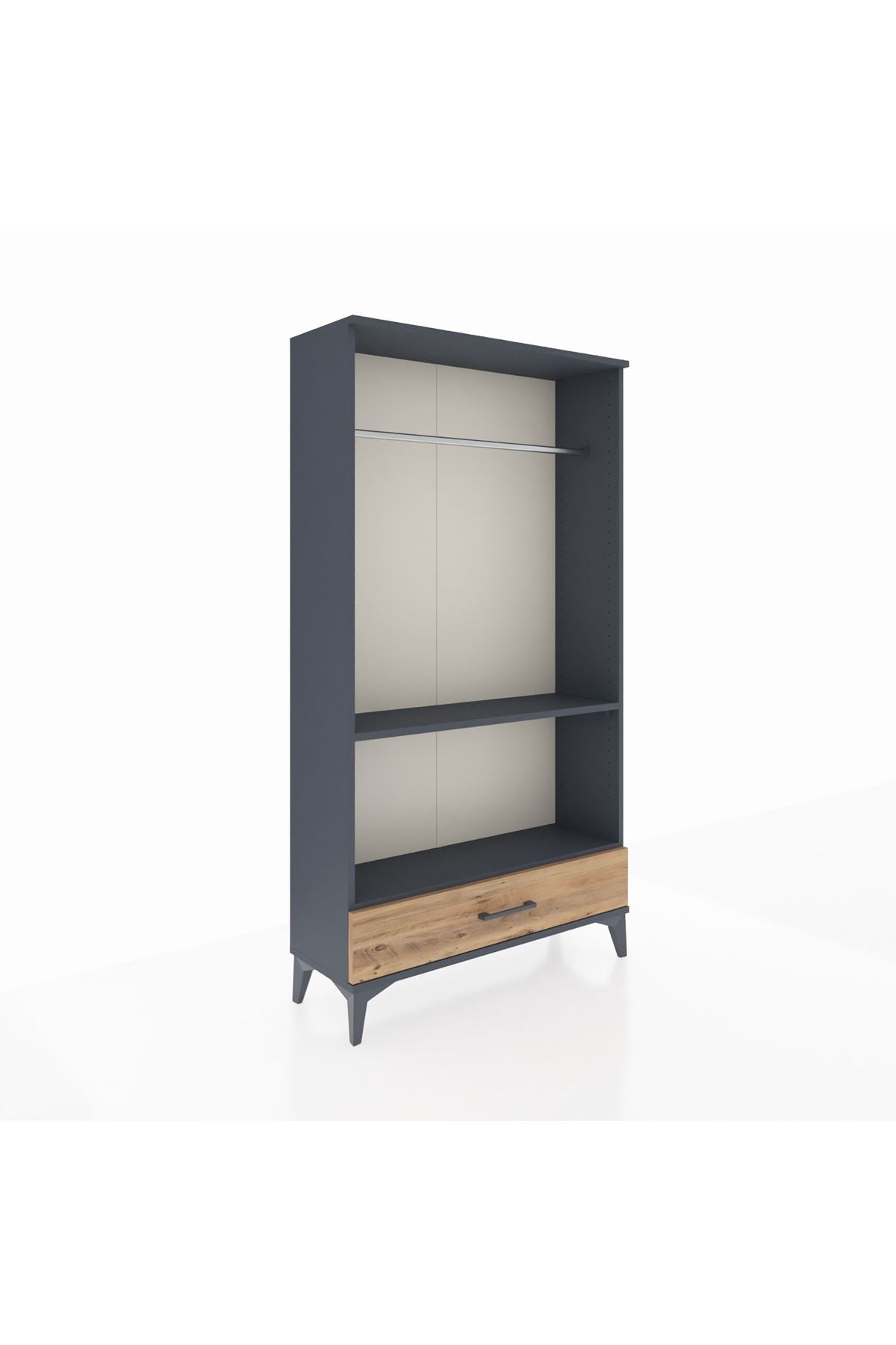 Arges Dolap 2 Raflı Tek Çekmeceli Tek Askılı 88x30x163 - S21M155V6A