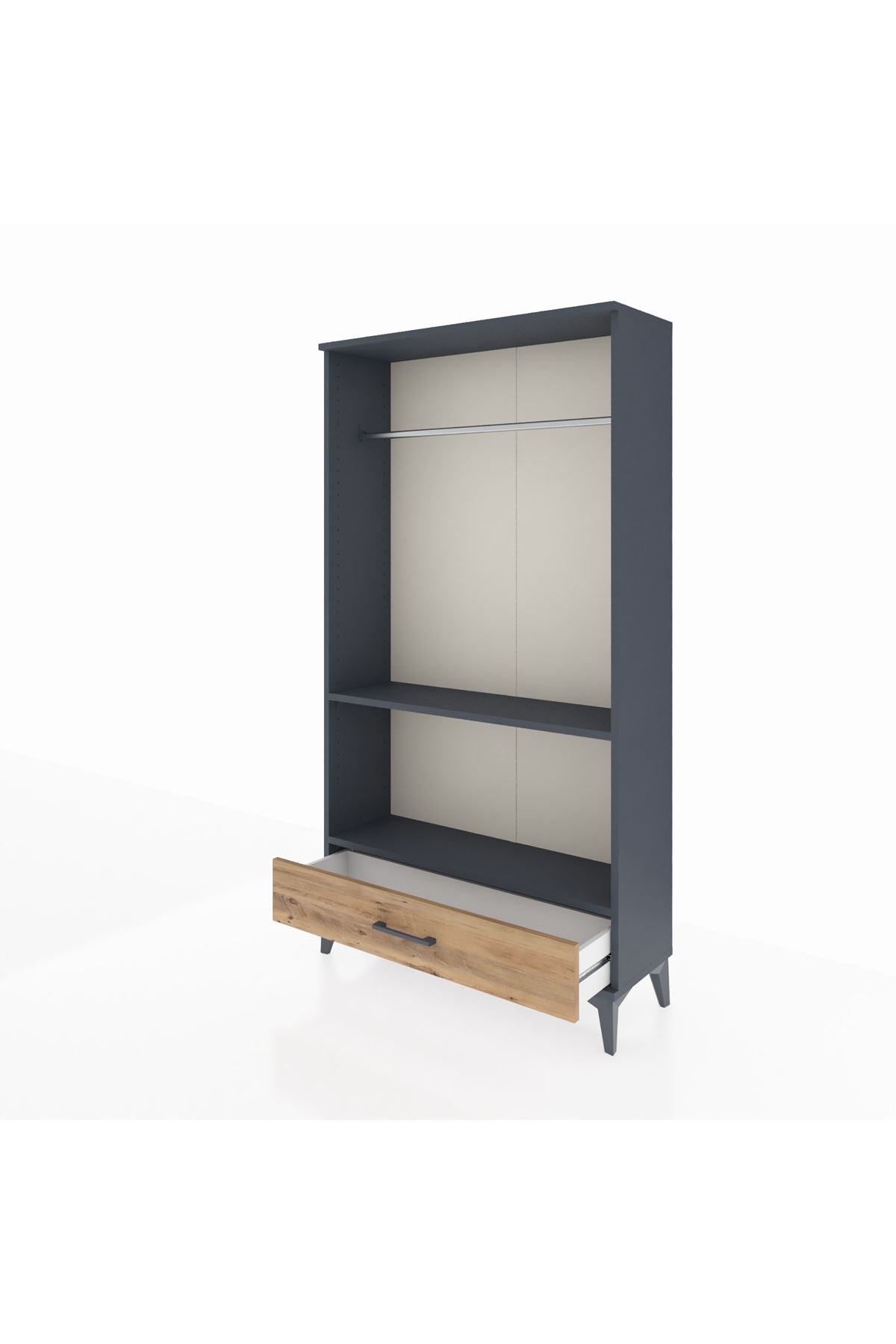 Arges Dolap 2 Raflı Tek Çekmeceli Tek Askılı 88x30x163 - S21M155V6A