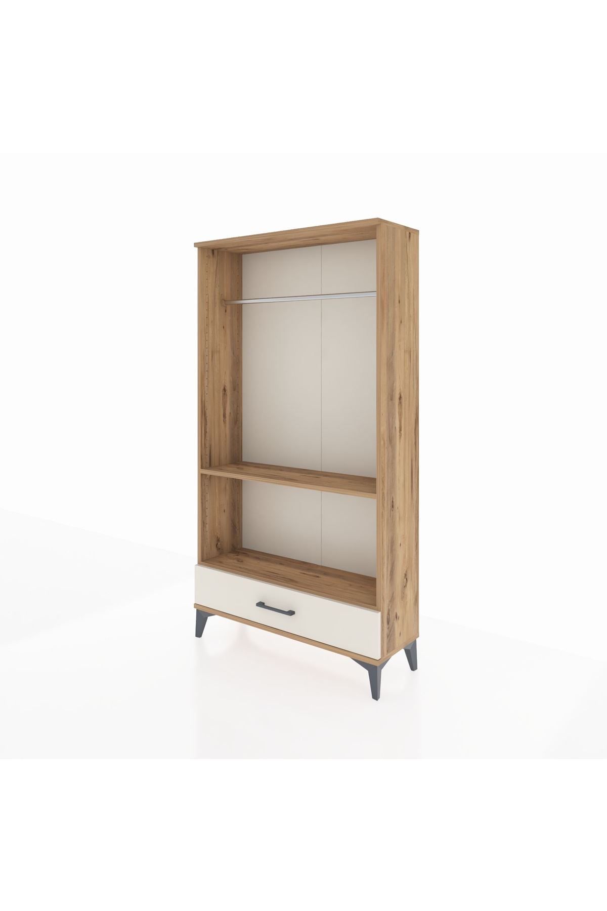 Arges Dolap 2 Raflı Tek Çekmeceli Tek Askılı 88x30x163 - S21M155V7A