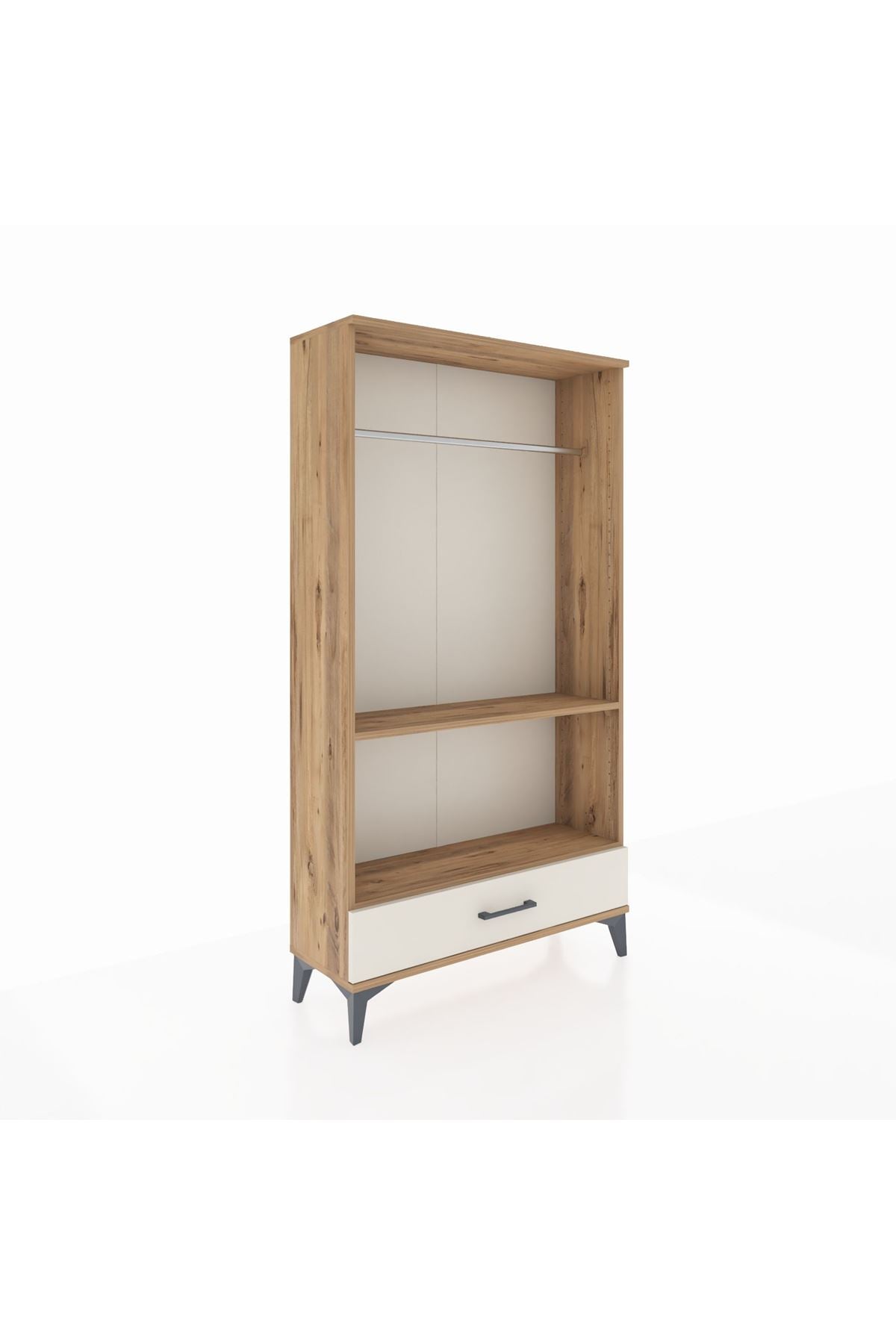 Arges Dolap 2 Raflı Tek Çekmeceli Tek Askılı 88x30x163 - S21M155V7A