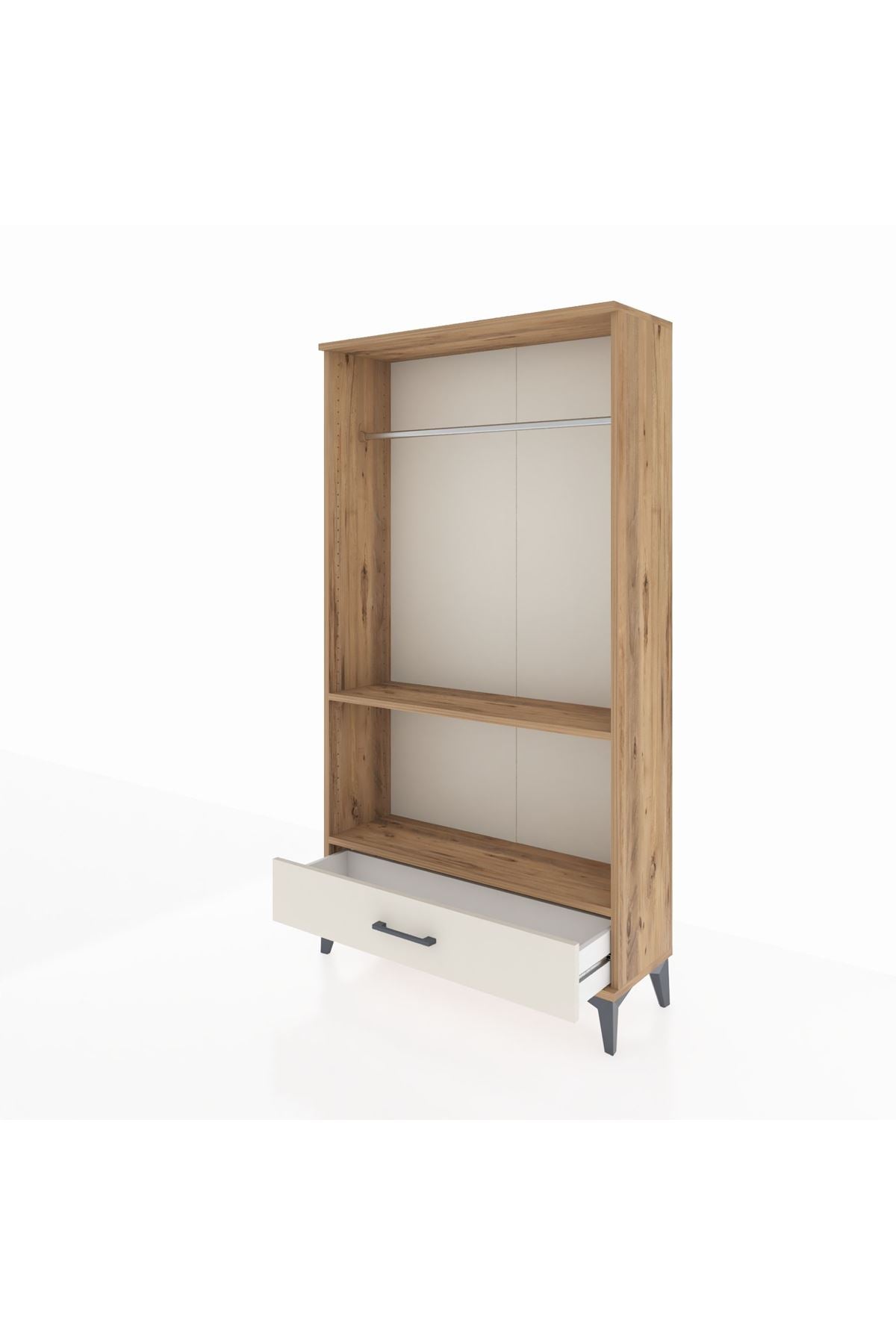 Arges Dolap 2 Raflı Tek Çekmeceli Tek Askılı 88x30x163 - S21M155V7A