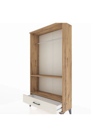 Arges Dolap 2 Raflı Tek Çekmeceli Tek Askılı 88x30x163 - S21M155V7A