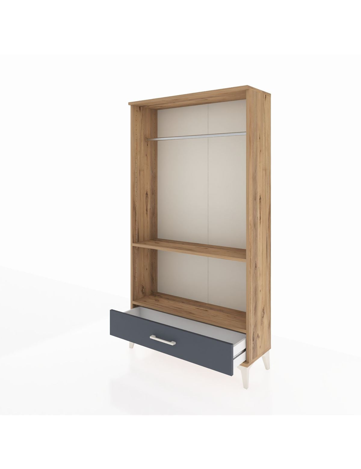 Arges Dolap 2 Raflı Tek Çekmeceli Tek Askılı 88x30x163 - S21M155V8A