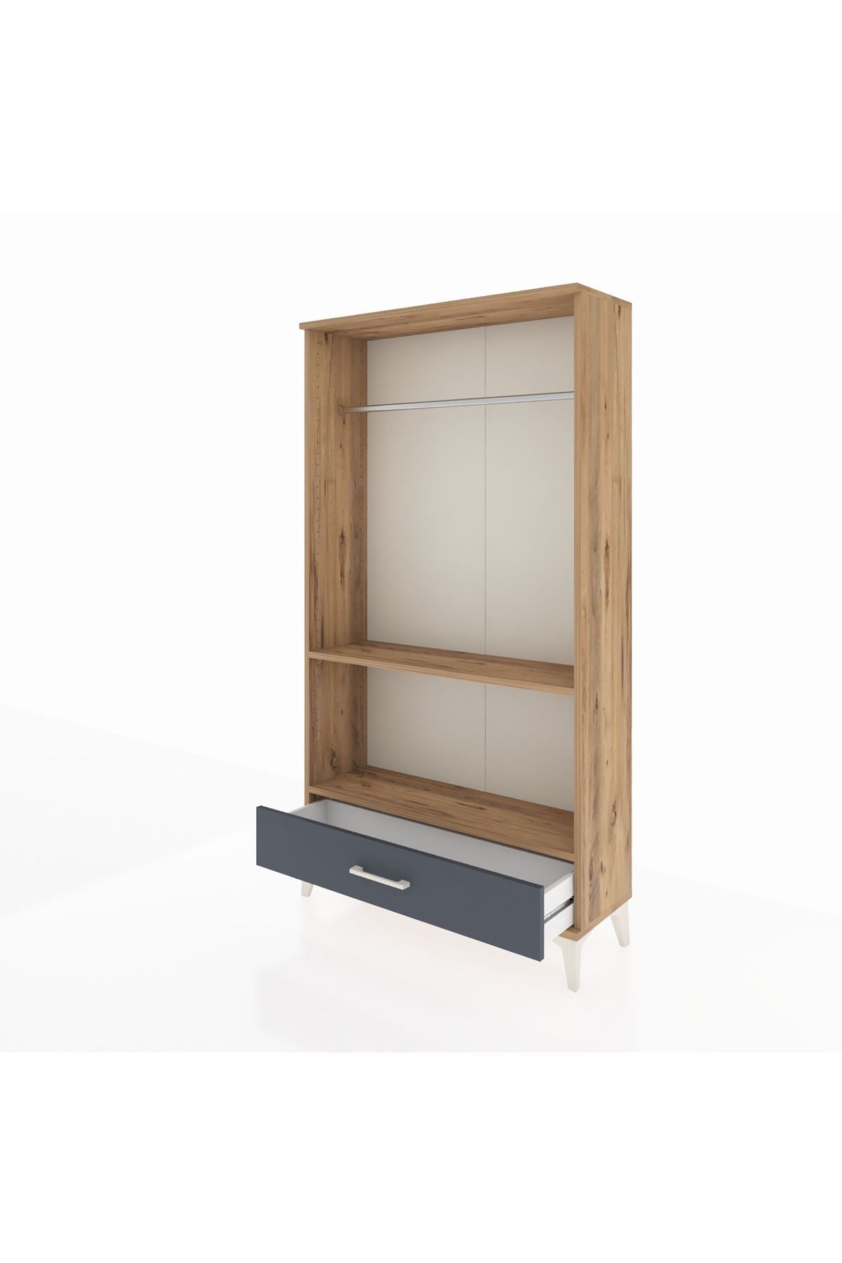 Arges Dolap 2 Raflı Tek Çekmeceli Tek Askılı 88x30x163 - S21M155V8A