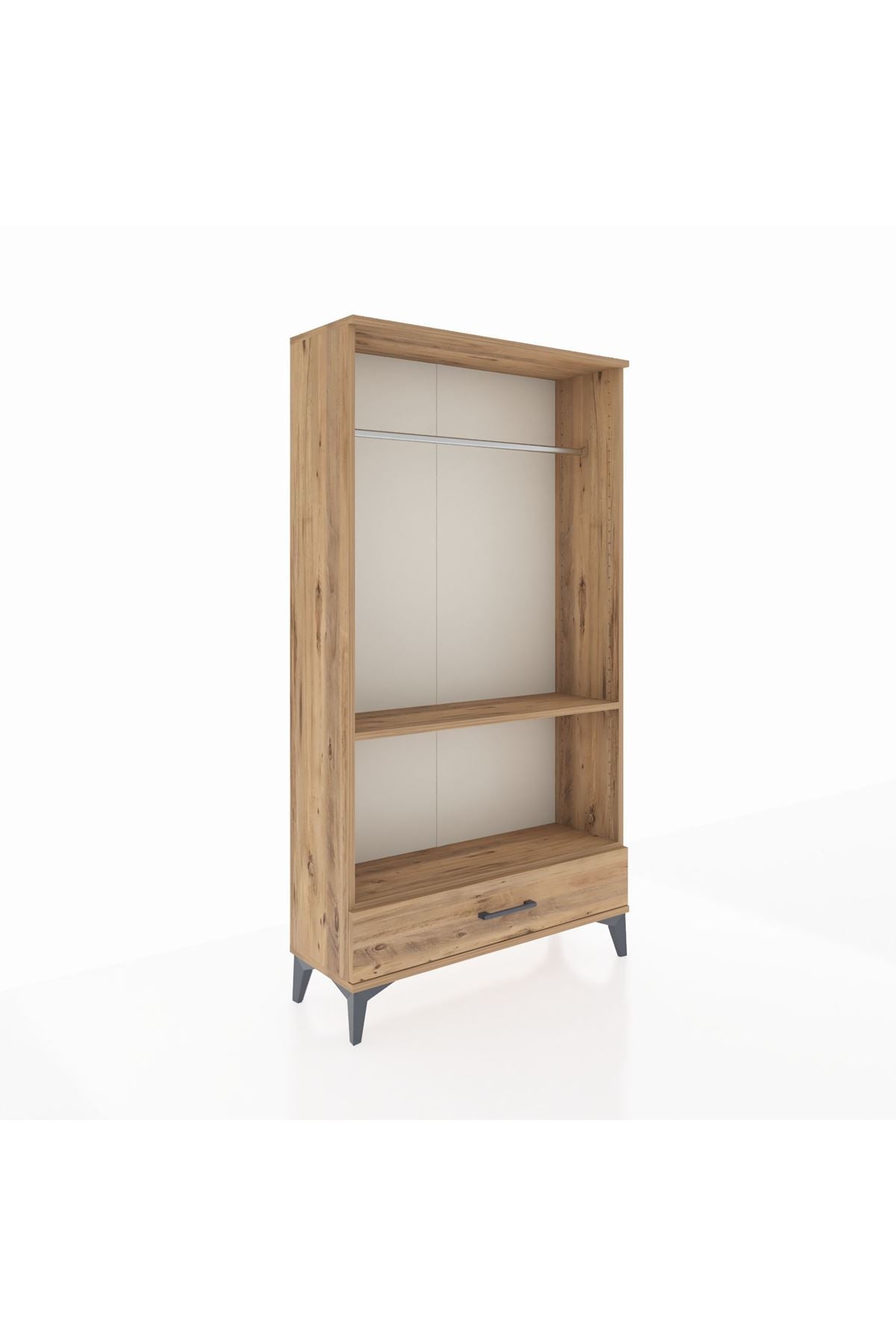 Arges Dolap 2 Raflı Tek Çekmeceli Tek Askılı 88x30x163 - S21M155V9A