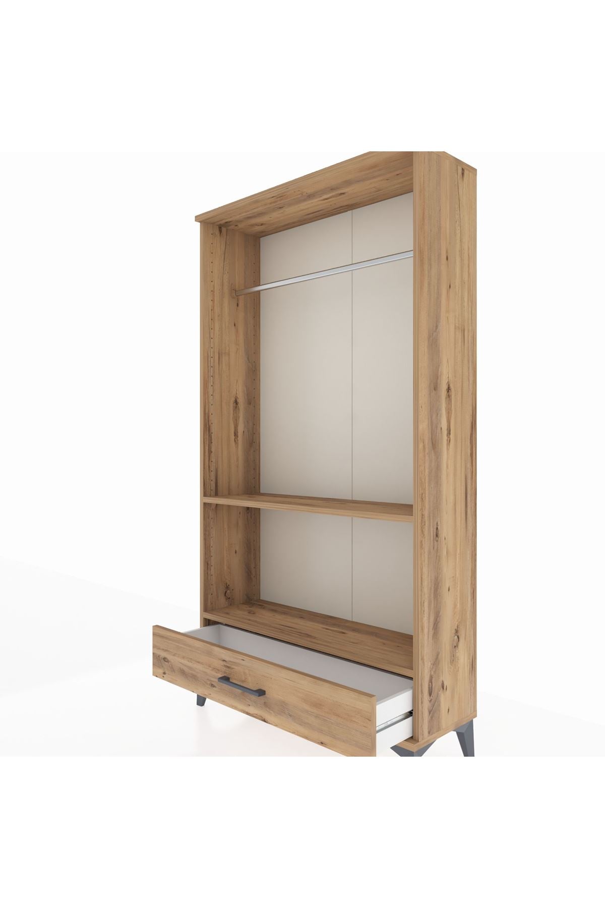 Arges Dolap 2 Raflı Tek Çekmeceli Tek Askılı 88x30x163 - S21M155V9A