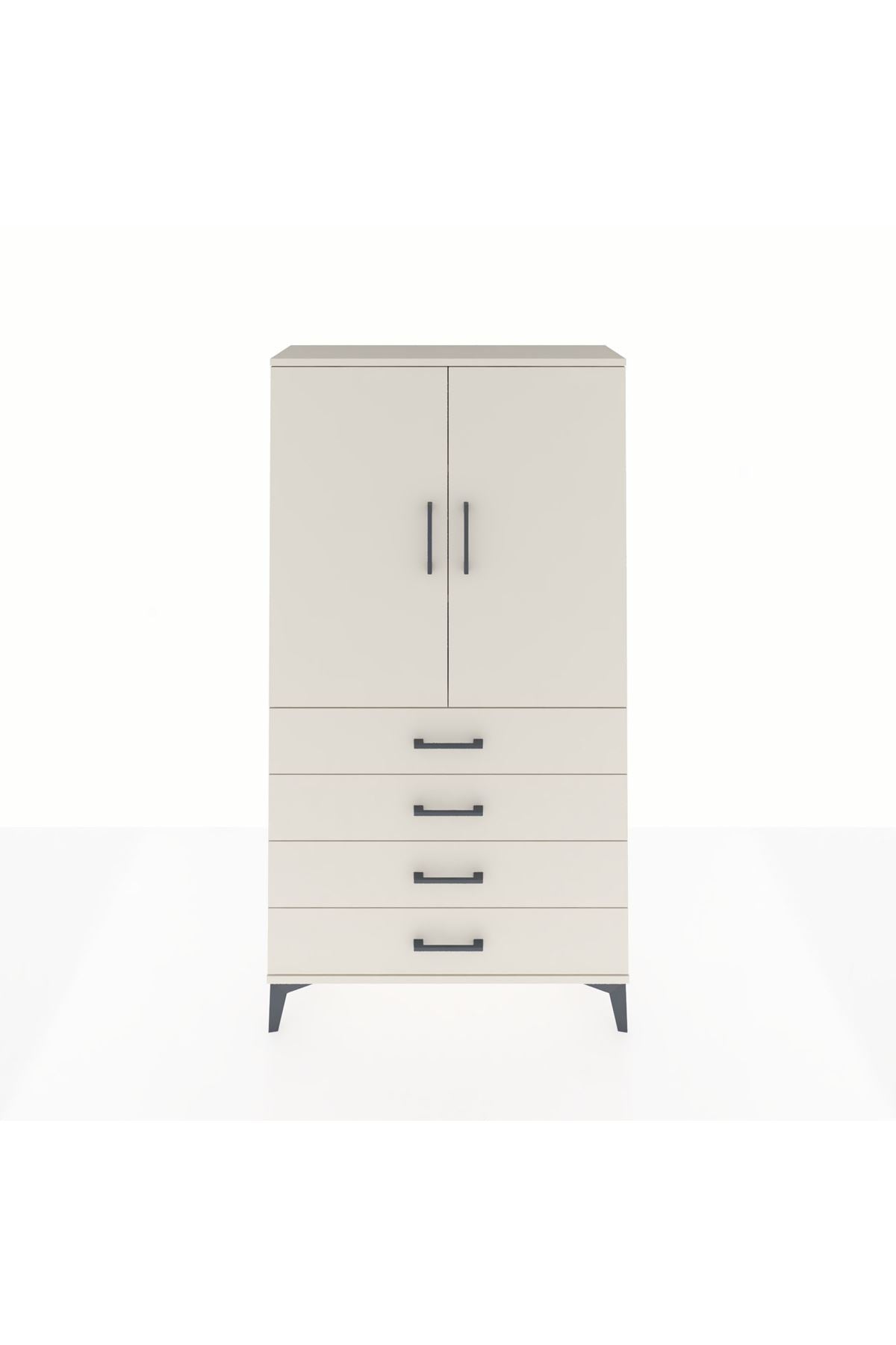 Arges Dolap 3 Raflı 4 Çekmeceli 2 Kapaklı 88x30x163 - S21M156V1A