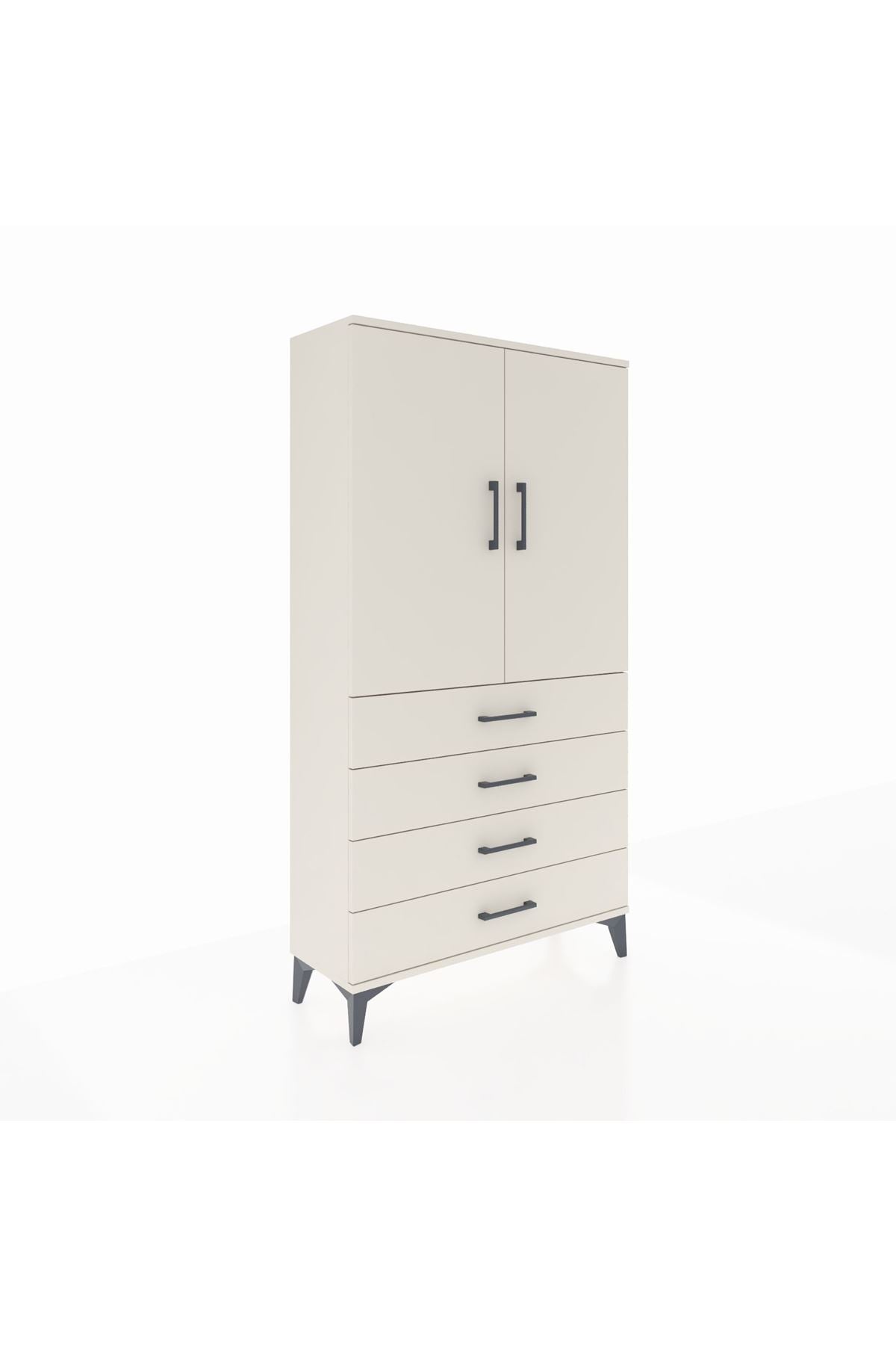 Arges Dolap 3 Raflı 4 Çekmeceli 2 Kapaklı 88x30x163 - S21M156V1A