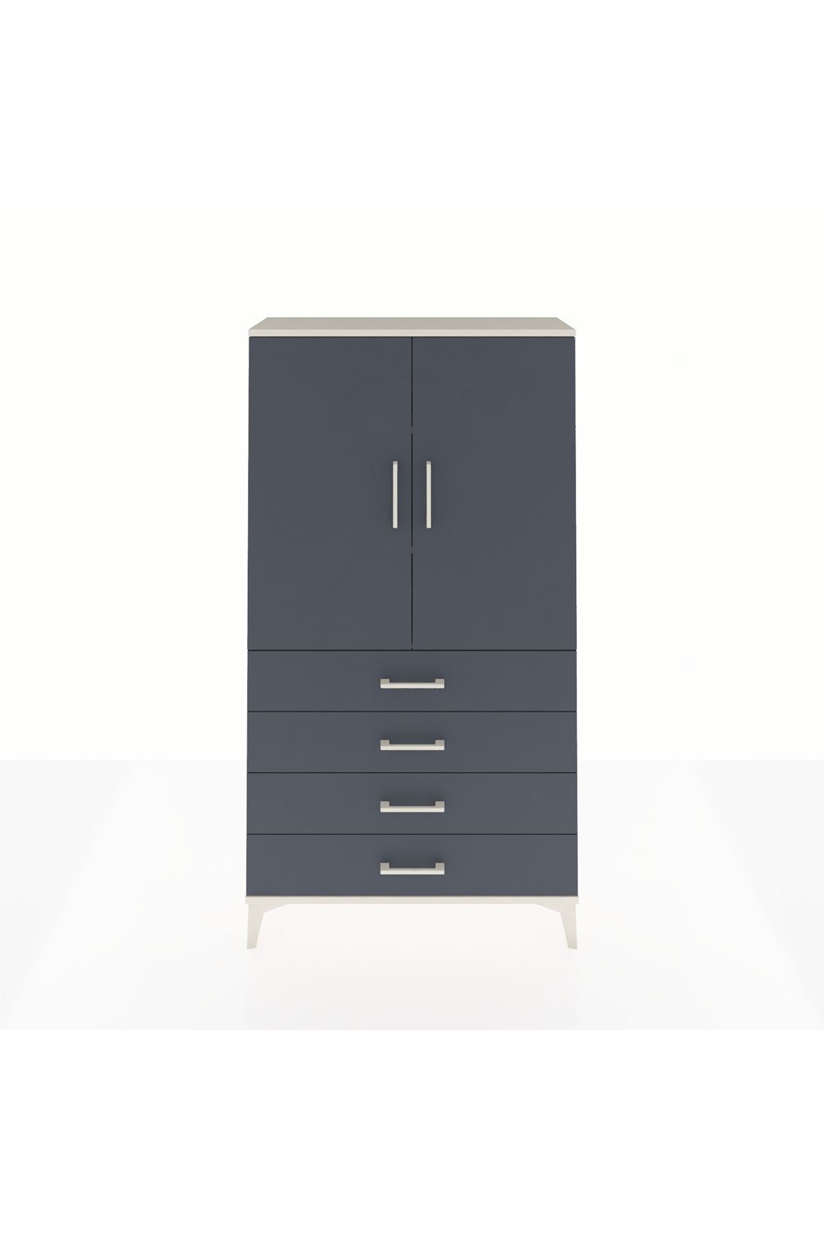Arges Dolap 3 Raflı 4 Çekmeceli 2 Kapaklı 88x30x163 - S21M156V2A