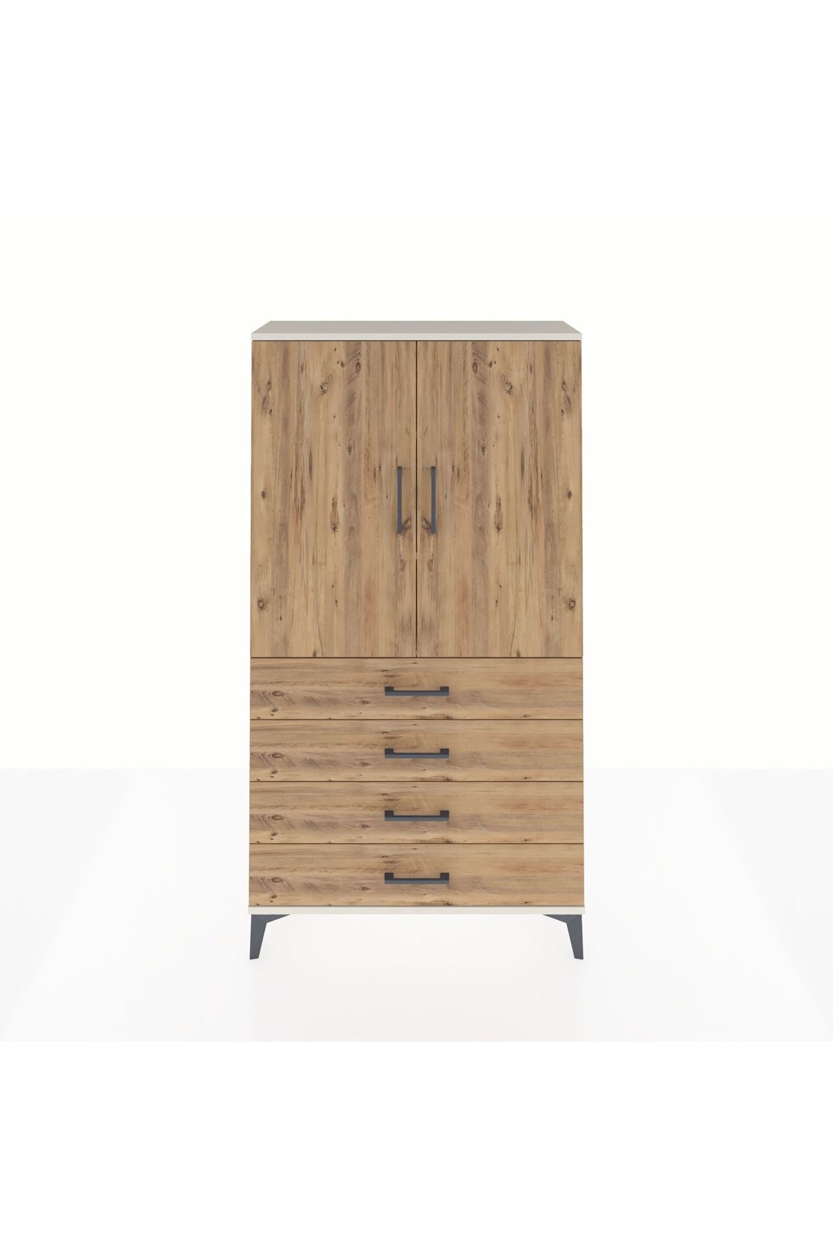 Arges Dolap 3 Raflı 4 Çekmeceli 2 Kapaklı 88x30x163 - S21M156V3A