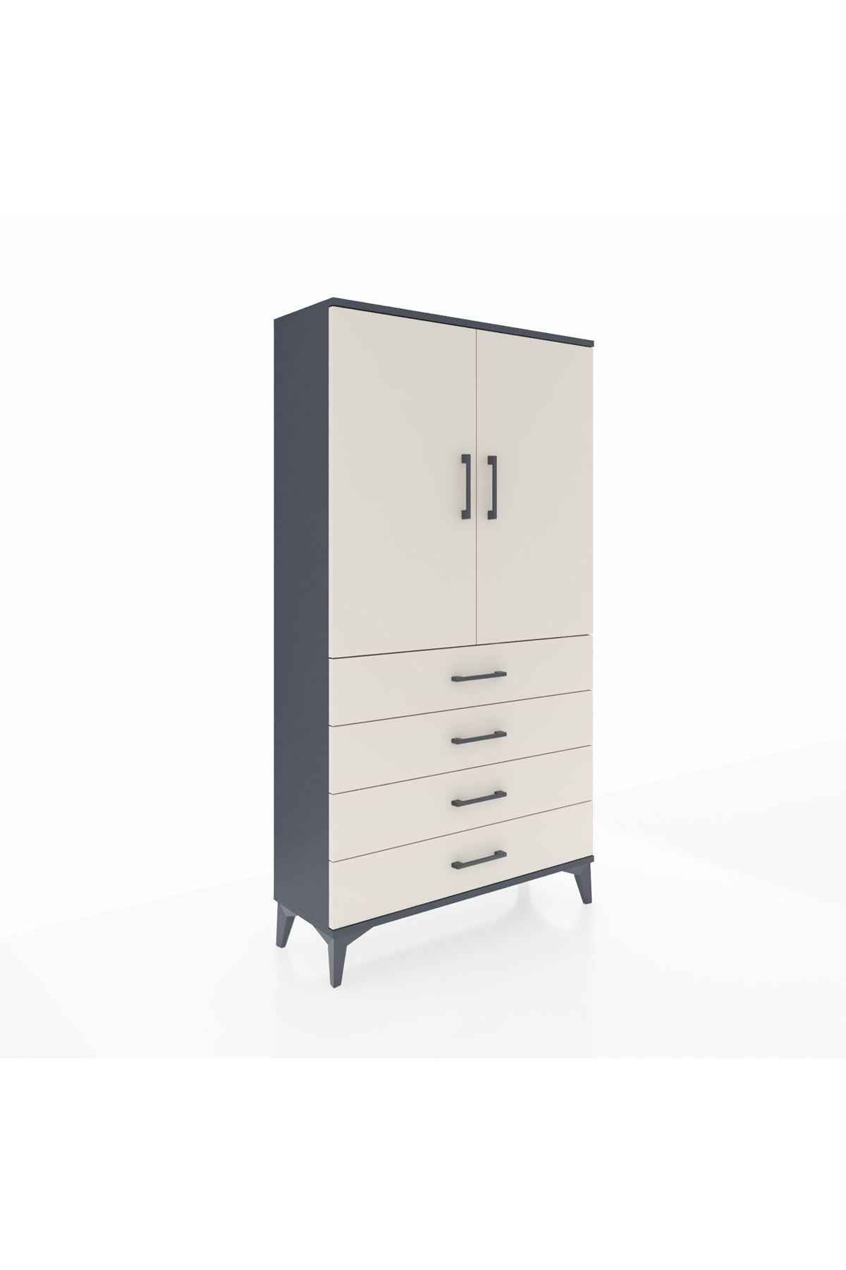 Arges Dolap 3 Raflı 4 Çekmeceli 2 Kapaklı 88x30x163 - S21M156V4A