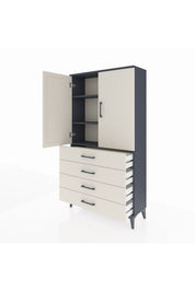 Arges Dolap 3 Raflı 4 Çekmeceli 2 Kapaklı 88x30x163 - S21M156V4A