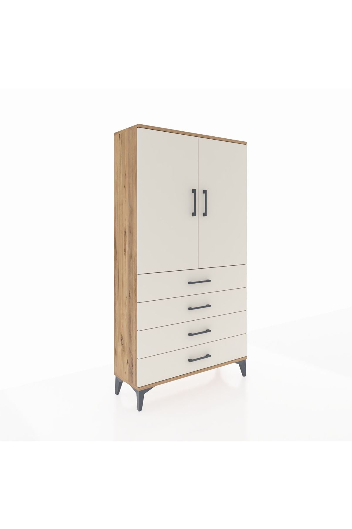 Arges Dolap 3 Raflı 4 Çekmeceli 2 Kapaklı 88x30x163 - S21M156V7A