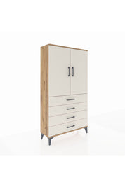 Arges Dolap 3 Raflı 4 Çekmeceli 2 Kapaklı 88x30x163 - S21M156V7A