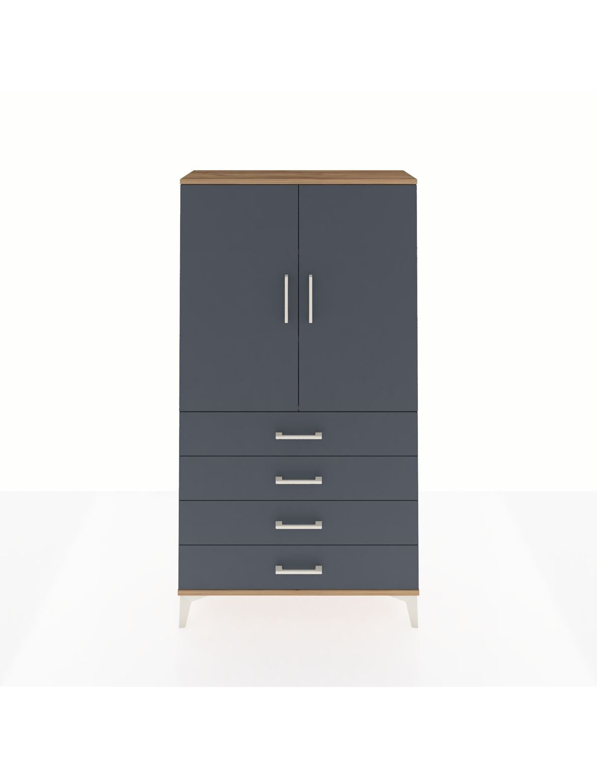 Arges Dolap 3 Raflı 4 Çekmeceli 2 Kapaklı 88x30x163 - S21M156V8A