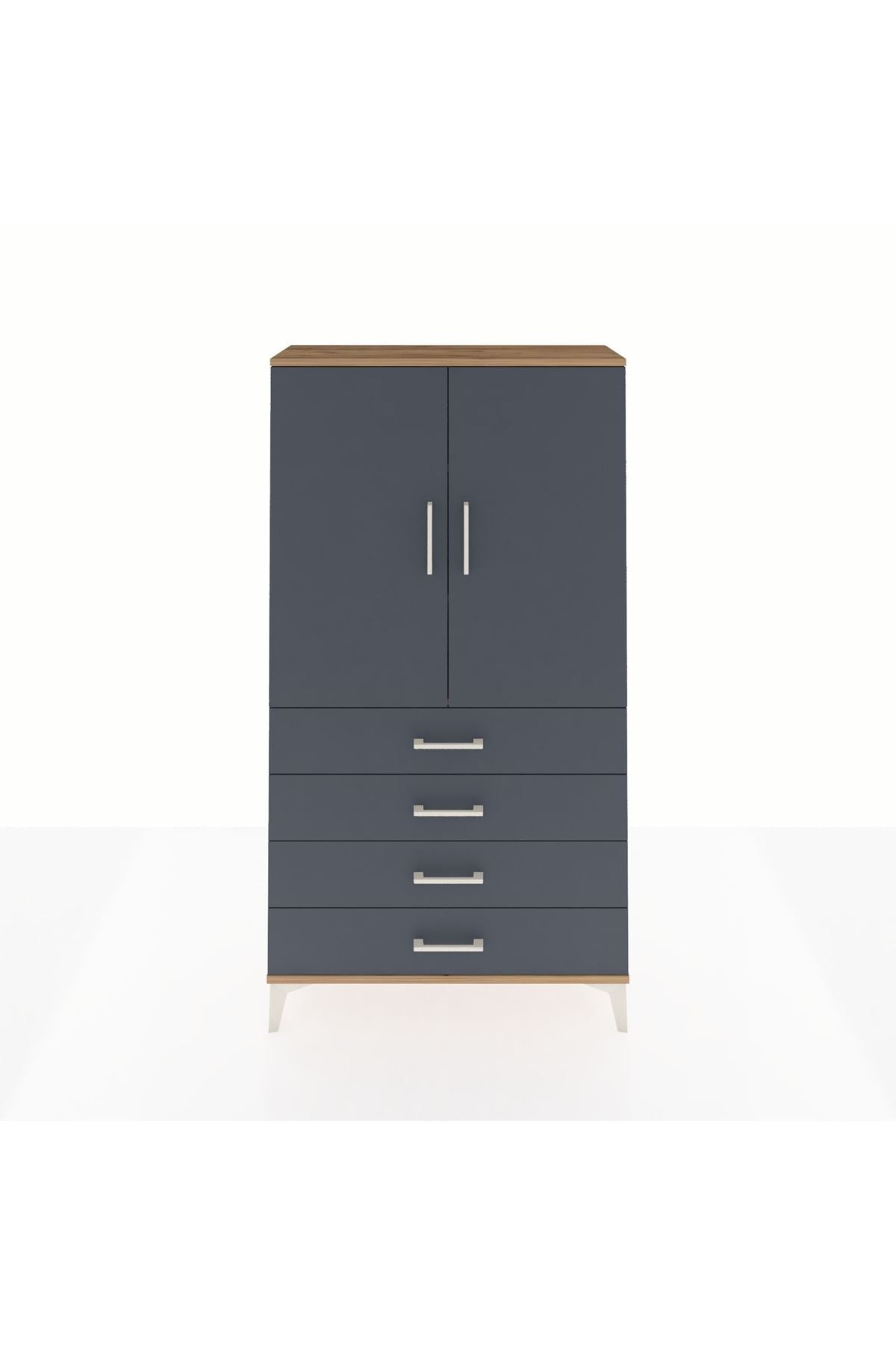 Arges Dolap 3 Raflı 4 Çekmeceli 2 Kapaklı 88x30x163 - S21M156V8A