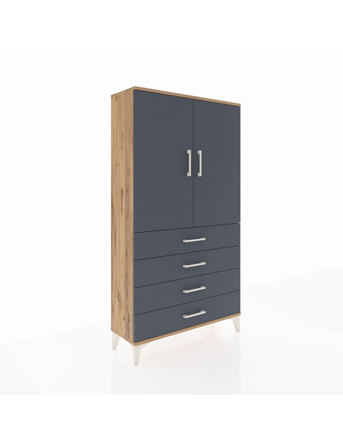 Arges Dolap 3 Raflı 4 Çekmeceli 2 Kapaklı 88x30x163 - S21M156V8A
