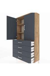 Arges Dolap 3 Raflı 4 Çekmeceli 2 Kapaklı 88x30x163 - S21M156V8A