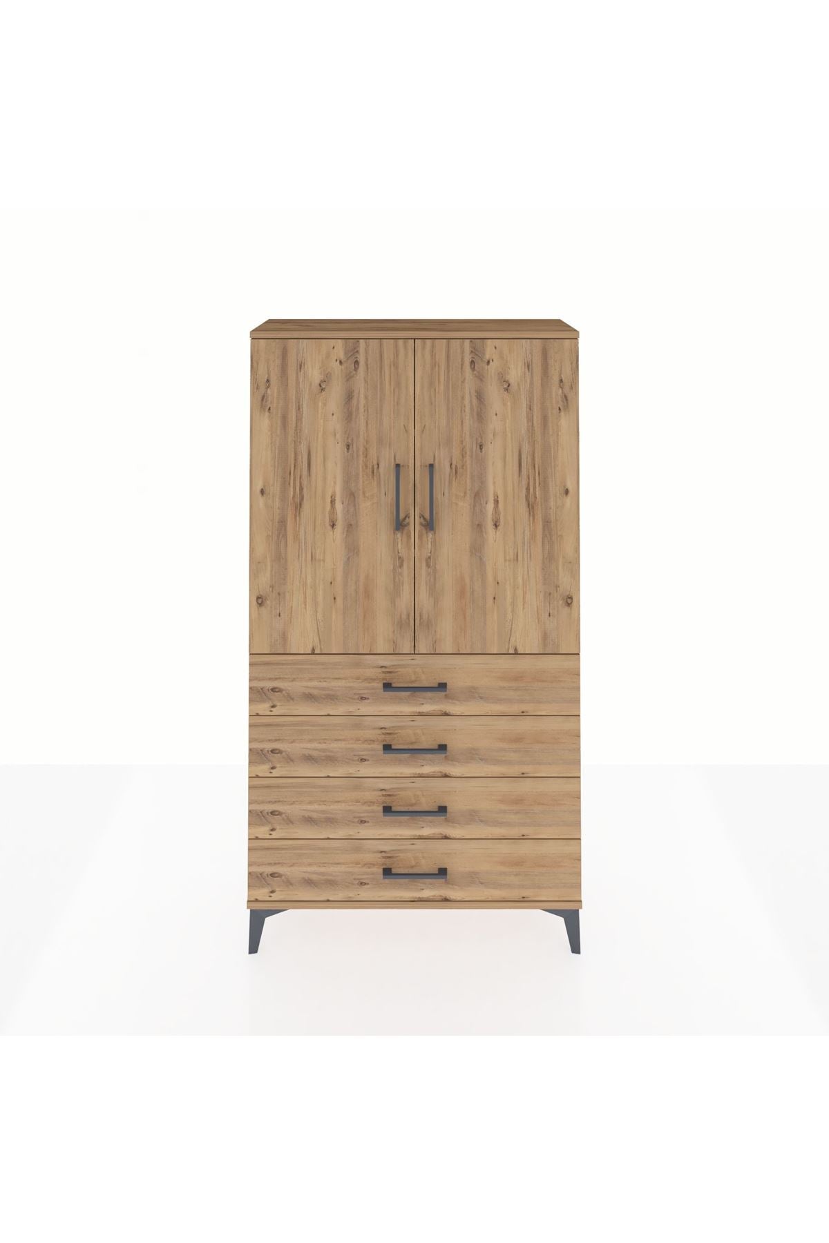 Arges Dolap 3 Raflı 4 Çekmeceli 2 Kapaklı 88x30x163 - S21M156V9A