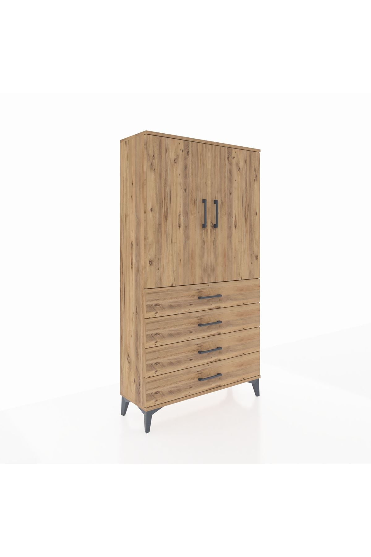 Arges Dolap 3 Raflı 4 Çekmeceli 2 Kapaklı 88x30x163 - S21M156V9A