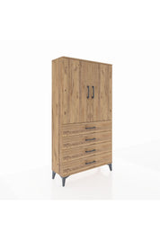 Arges Dolap 3 Raflı 4 Çekmeceli 2 Kapaklı 88x30x163 - S21M156V9A