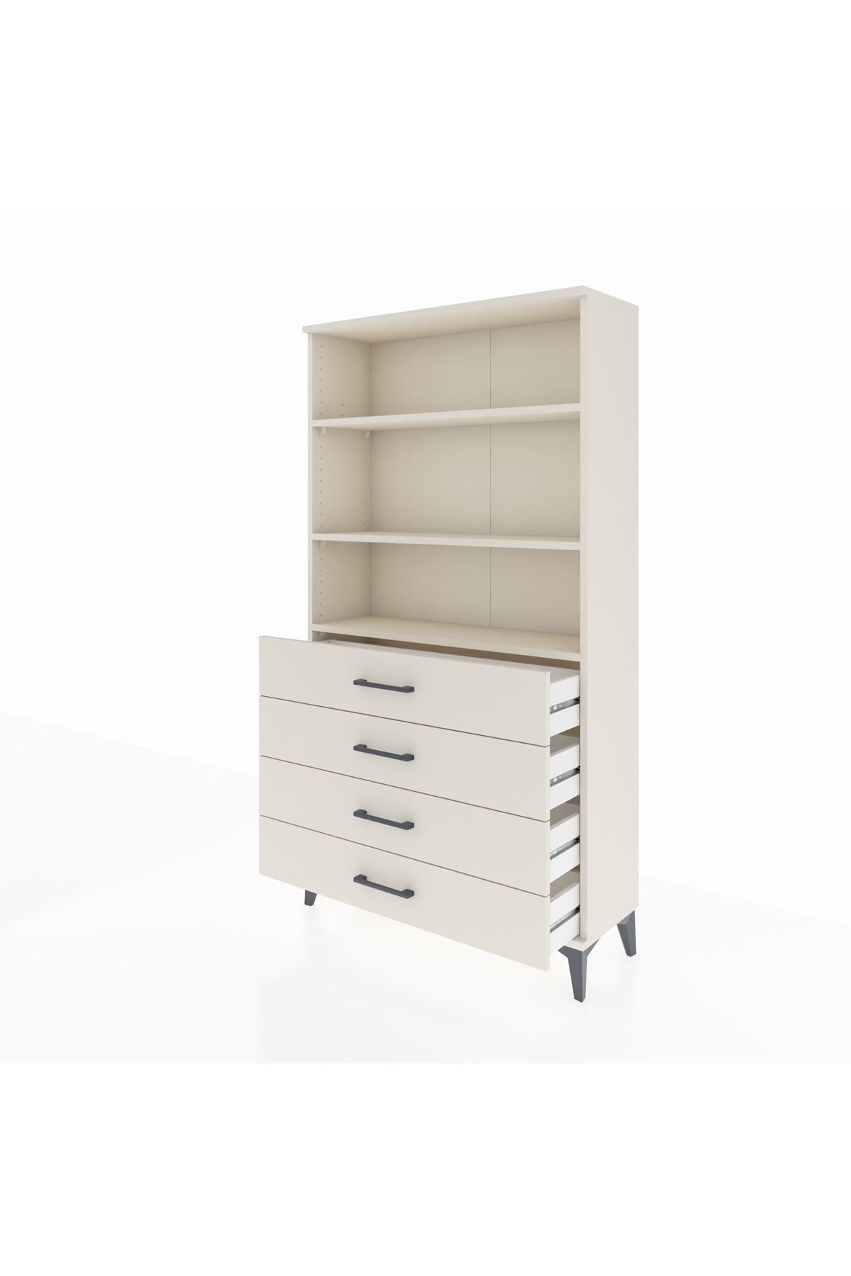 Arges Dolap 3 Raflı 4 Çekmeceli 88x30x163 - S21M157V1A