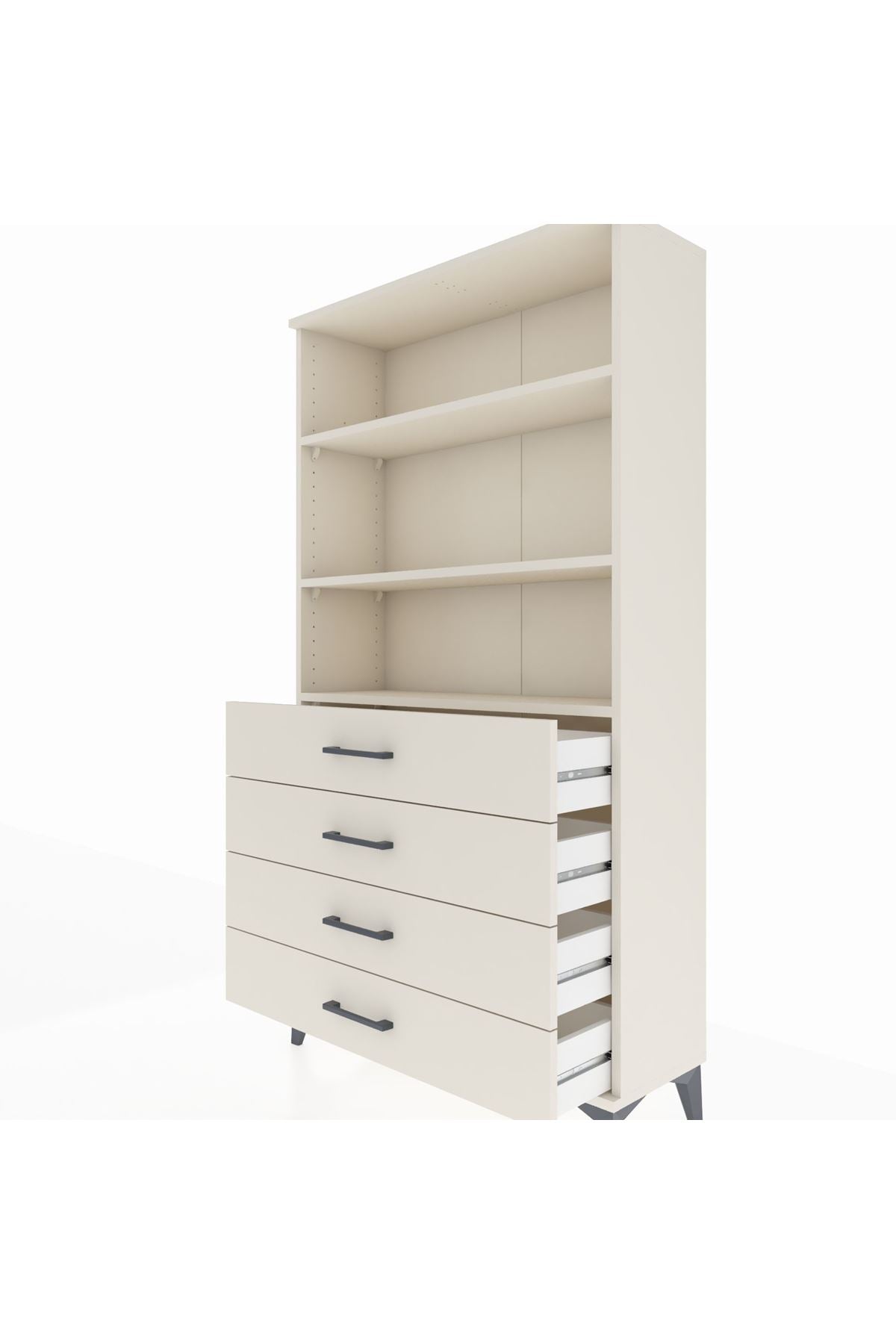 Arges Dolap 3 Raflı 4 Çekmeceli 88x30x163 - S21M157V1A