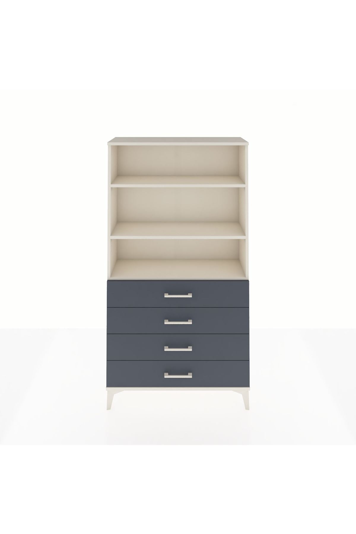 Arges Dolap 3 Raflı 4 Çekmeceli 88x30x163 - S21M157V2A