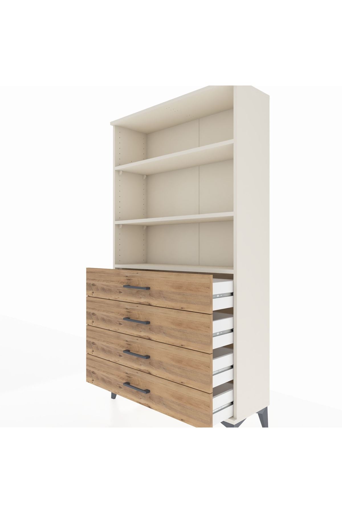 Arges Dolap 3 Raflı 4 Çekmeceli 88x30x163 - S21M157V3A