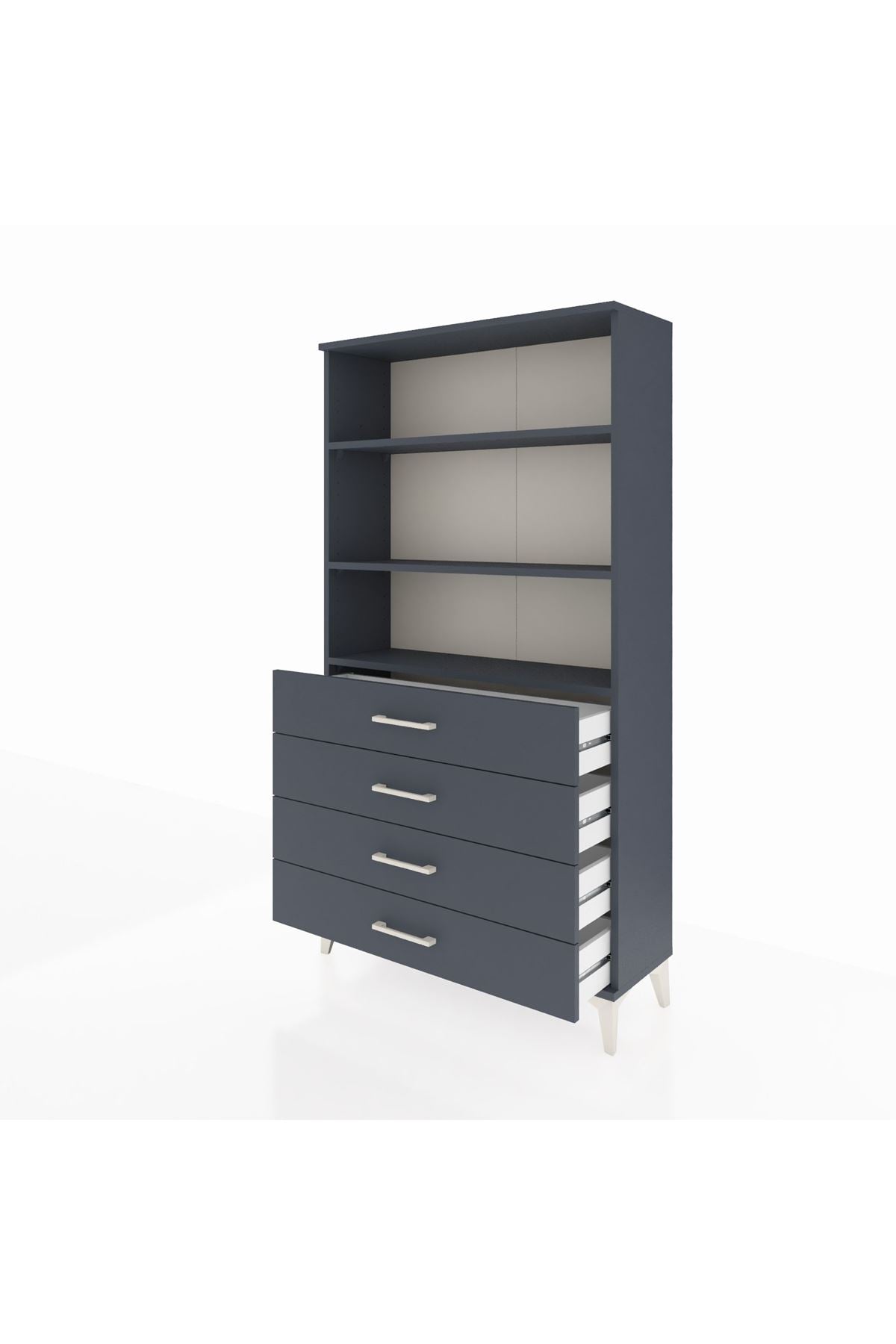Arges Dolap 3 Raflı 4 Çekmeceli 88x30x163 - S21M157V5A