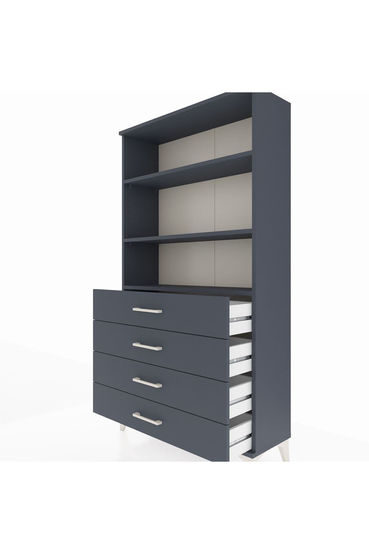 Arges Dolap 3 Raflı 4 Çekmeceli 88x30x163 - S21M157V5A