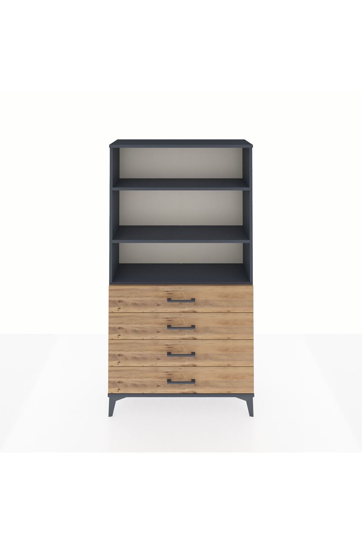 Arges Dolap 3 Raflı 4 Çekmeceli 88x30x163 - S21M157V6A