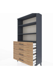 Arges Dolap 3 Raflı 4 Çekmeceli 88x30x163 - S21M157V6A