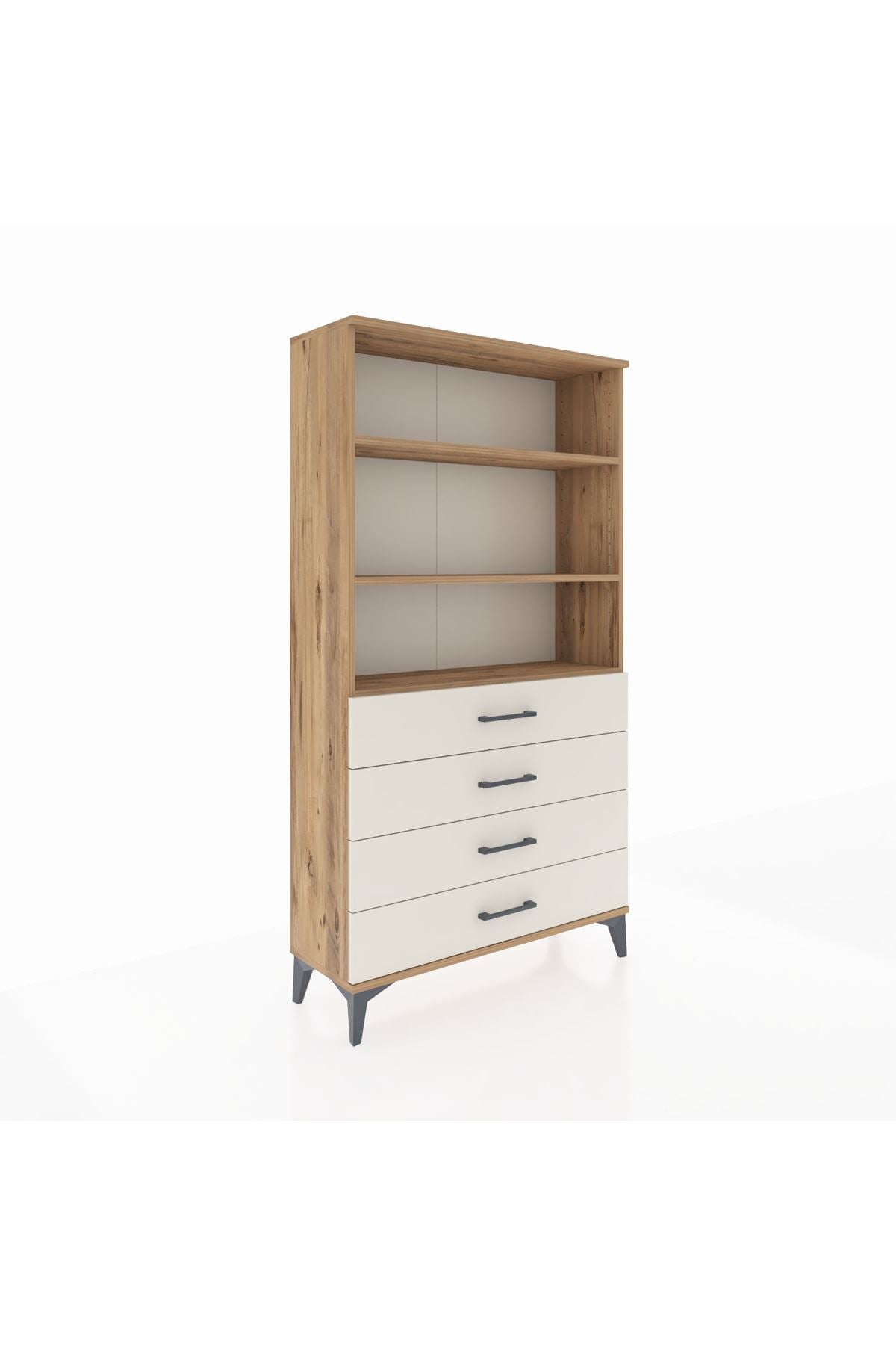 Arges Dolap 3 Raflı 4 Çekmeceli 88x30x163 - S21M157V7A