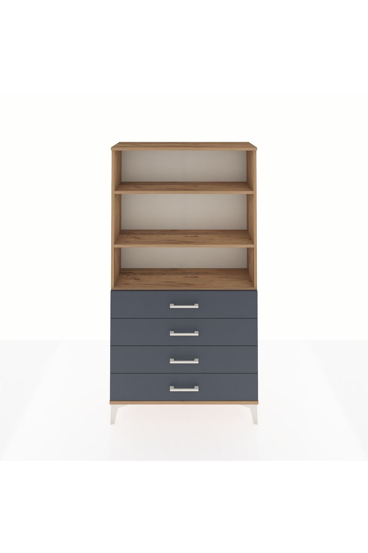 Arges Dolap 3 Raflı 4 Çekmeceli 88x30x163 - S21M157V8A