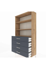 Arges Dolap 3 Raflı 4 Çekmeceli 88x30x163 - S21M157V8A