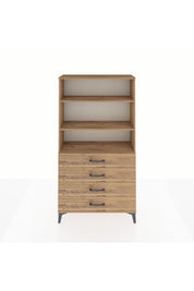 Arges Dolap 3 Raflı 4 Çekmeceli 88x30x163 - S21M157V9A