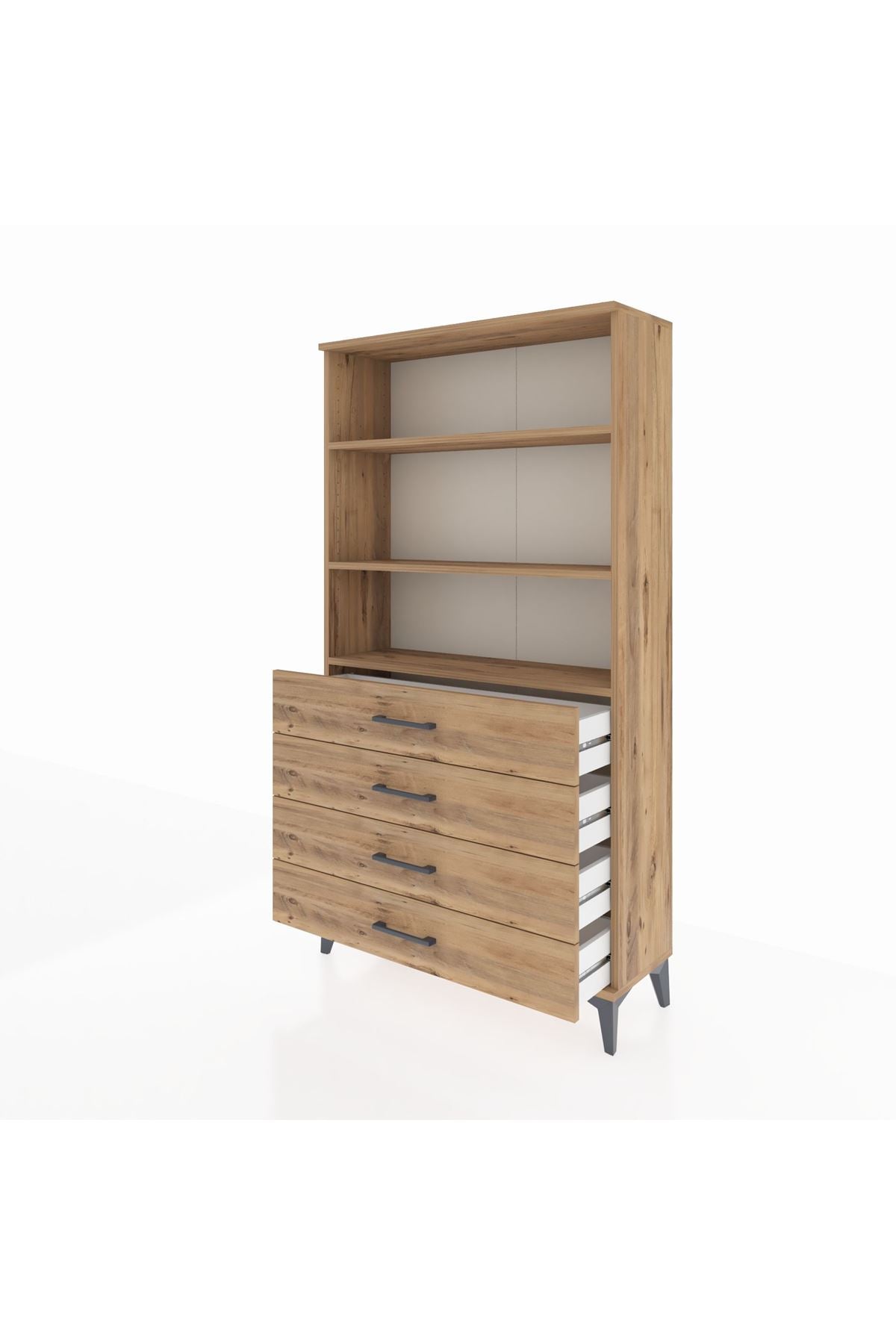 Arges Dolap 3 Raflı 4 Çekmeceli 88x30x163 - S21M157V9A