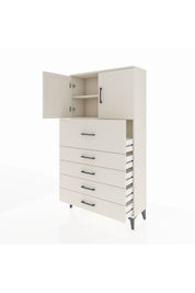 Arges Dolap 2 Raflı 5 Çekmeceli 2 Kapaklı 88x30x163 - S21M158V1A