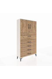 Arges Dolap 2 Raflı 5 Çekmeceli 2 Kapaklı 88x30x163 - S21M158V3A