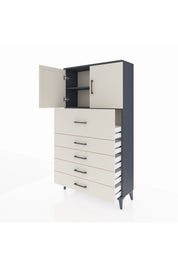 Arges Dolap 2 Raflı 5 Çekmeceli 2 Kapaklı 88x30x163 - S21M158V4A