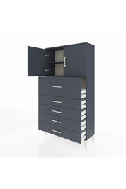Arges Dolap 2 Raflı 5 Çekmeceli 2 Kapaklı 88x30x163 - S21M158V5A